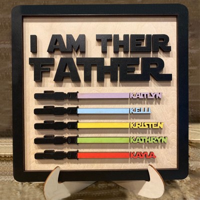 I Am Their Father Sign Personalised Kids Name Frame For Dad Father's Day