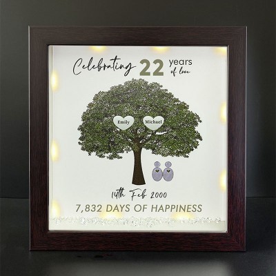 Personalized Family Tree Name Red Oak Frame Home Decor Celebrating Day Anniversary