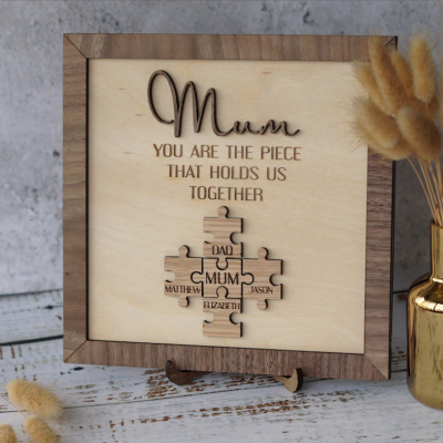 Personalised Mothers Day Gift Mum You Are The Piece That Holds Us Together Puzzles Pieces Name Sign Wall Decor