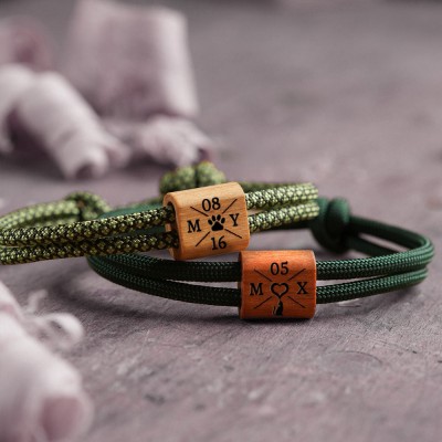 Personalised Men's Bracelet with Bead For Pet Lovers Gift Ideas