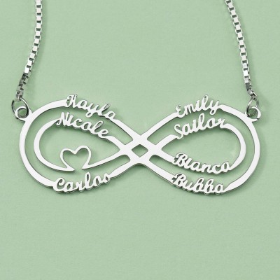 Personalised Infinity Name Necklace with 1-8 Names