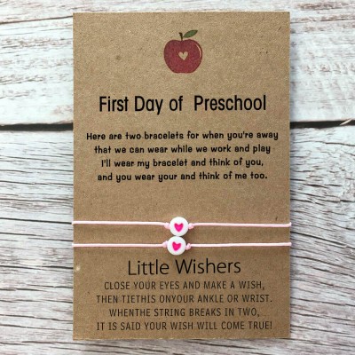 First Day of Preschool Back to School Mummy and Me Bracelets