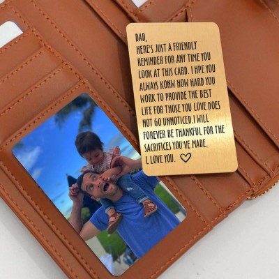 Personalised Metal Wallet Photo Card Love Note Anniversary Gift For Him Dad