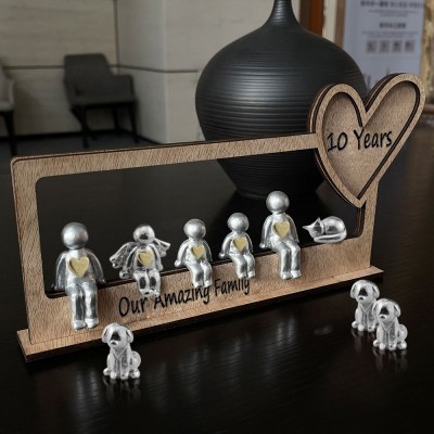 10 Years Our Amazing Family Personalised Sculpture Figurines Happy 10th Anniversary Gift