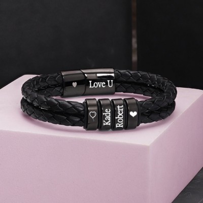 Custom Men's Bracelet With Beads Gift For Boyfriend Husband Gifts