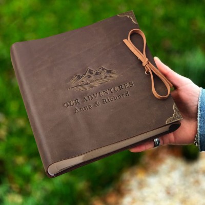 Our Adventure Book Personalised Leather Travel Photo Album For Valentine's Day Anniversary Gift Ideas