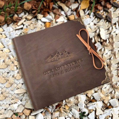 Our Adventure Book Personalised Leather Travel Photo Album For Valentine's Day Anniversary Gift Ideas