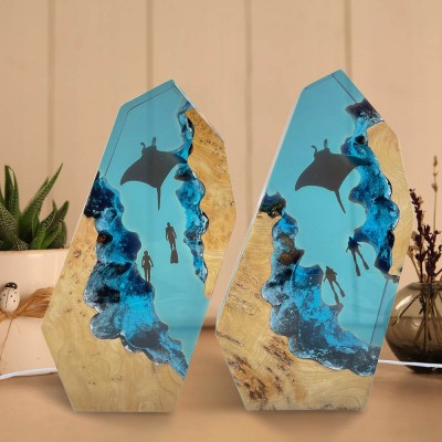 Resin Wood Lamp Couple Christmas Gift Ideas