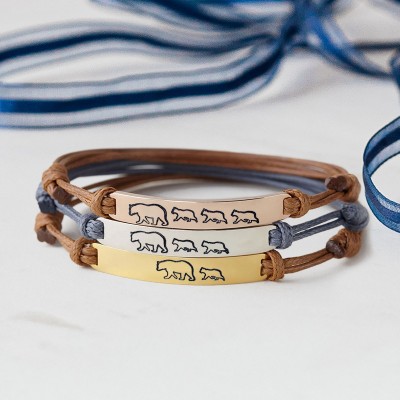 Personalised Mama Bear Bracelet Cuff For Mum Grandma
