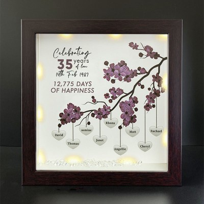 Personalised Family Tree Name Red Oak Frame Home Decor Celebrating Day Anniversary
