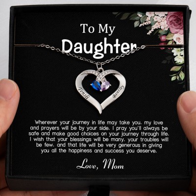 To My Daughter Gift Ideas From Mum Personalised Heart Necklace For Girl
