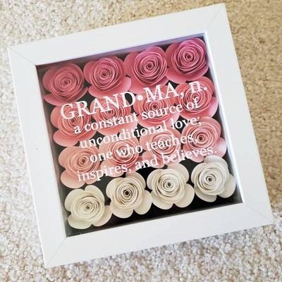 Personalised Grandma Flower Shadow Box For Mother's Day Birthday