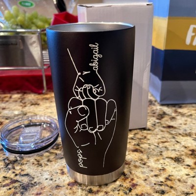 Personalised Dad and Kids Fist Bump Tumbler With Name For Father's Day