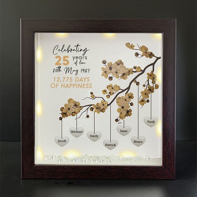 Personalized Family Tree Name Red Oak Frame Home Decor Celebrating Day Anniversary