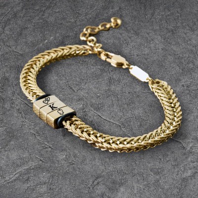 Personalised Men's Bracelet With Beads For Boyfriend Husband Valentine's Day