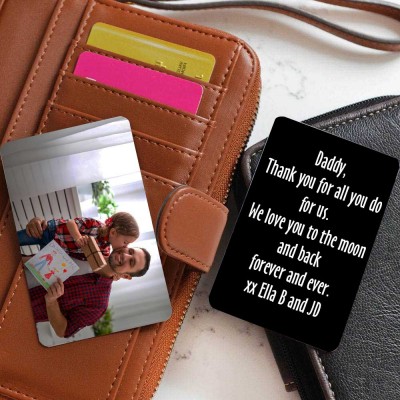 Personalised Metal Wallet Photo Card Love Note Anniversary Gift For Him Dad