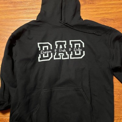 Custom Dad Sweatshirt Hoodie with Kids Names For Father's Day Gift Ideas
