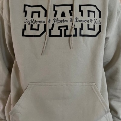 Custom Dad Sweatshirt Hoodie with Kids Names For Father's Day Gift Ideas