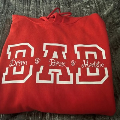 Custom Dad Sweatshirt Hoodie with Kids Names For Father's Day Gift Ideas