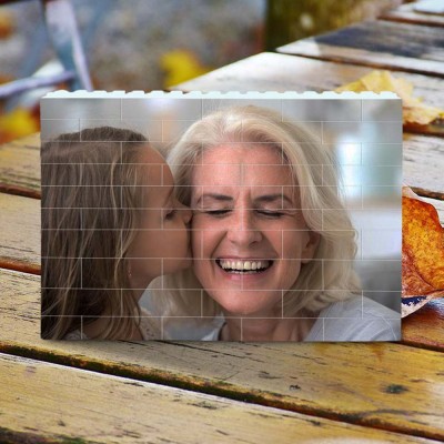Personalised Photo Block Puzzle Building Brick Family Keepsake Gift For Grandma