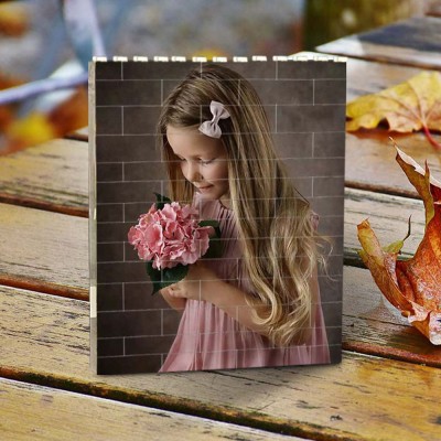 Personalised Photo Block Puzzle Building Brick Family Keepsake Gift For Kids