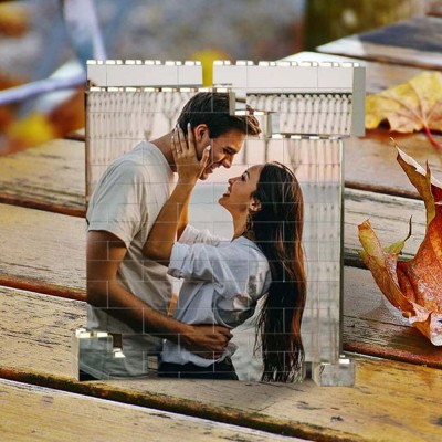 Personalised Photo Block Puzzle Building Brick Anniversary Birthday Valentine's Day Gift Ideas