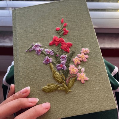 Custom Journal Embroidered Floral Notebook Keepsake Gift
