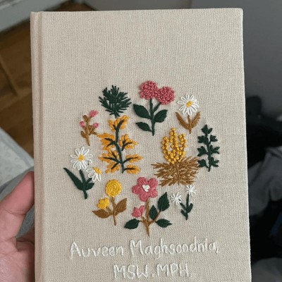 Custom Journal Embroidered Floral Notebook Keepsake Gift