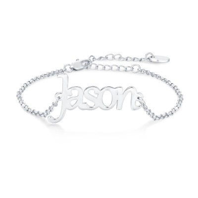 Personalized Name Bracelet Silver | Length Adjustable