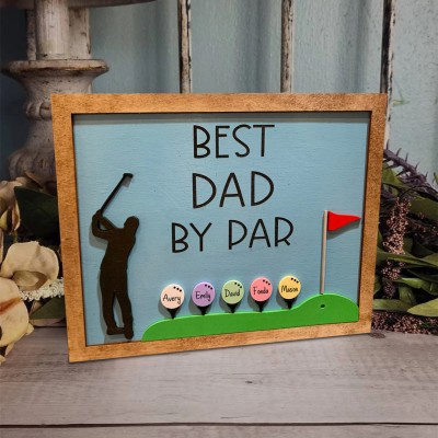 Personalised Golf Frame With Kids Names Best Dad By Par For Father's Day