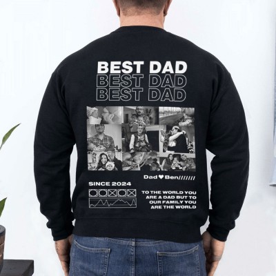 Custom BEST DAD T-shirt Sweatshirt Hoodie With Photos For Dad Father's Day