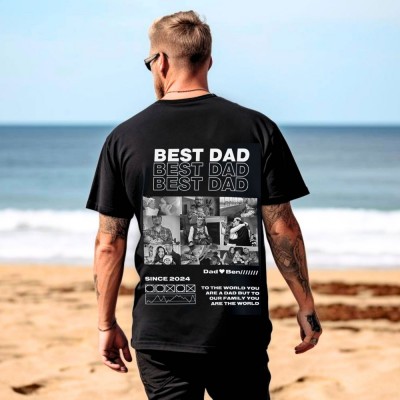 Custom BEST DAD T-shirt Sweatshirt Hoodie With Photos For Dad Father's Day