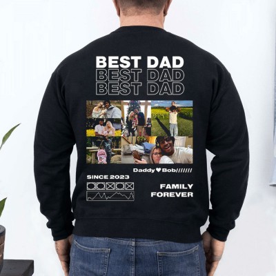 Custom BEST DAD T-shirt Sweatshirt Hoodie With Photos For Dad Father's Day Gift