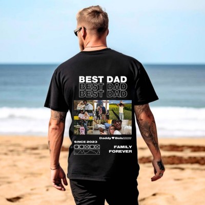 Custom BEST DAD T-shirt Sweatshirt Hoodie With Photos For Dad Father's Day Gift