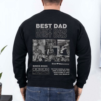 Personalised BEST DAD T-shirt Sweatshirt Hoodie With Photos For Dad Father's Day