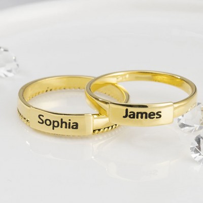 Personalised Name Stackable Rings