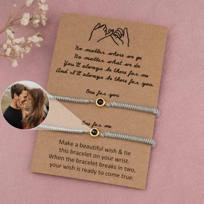 Personalised Photo Projection Bracelet For Couple Wife Christmas Valentine's Day Gift