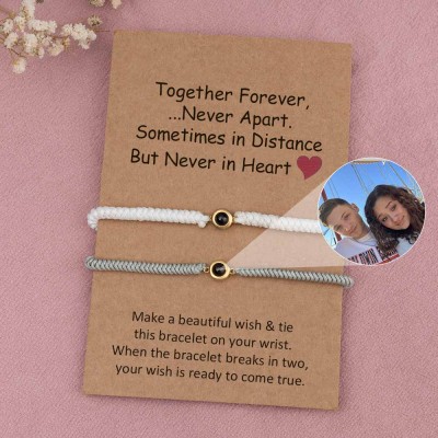 Personalised Memorial Photo Projection Bracelet For Couple Wife Christmas Valentine's Day Gift
