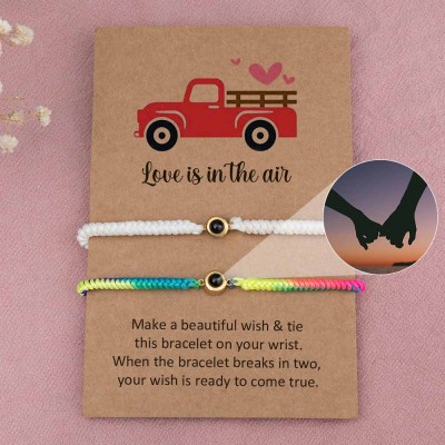 Personalised Photo Projection Promise Fingers Bracelet For Couple Wife Christmas Valentine's Day Gift