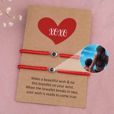 Personalised Photo Projection Bracelet For Couple Wife Christmas Valentine's Day Gift