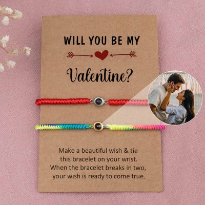 Personalised Photo Projection Bracelet For Couple Wife Christmas Valentine's Day Gift