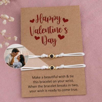 Personalised Photo Projection Bracelet For Couple Wife Christmas Valentine's Day Gift