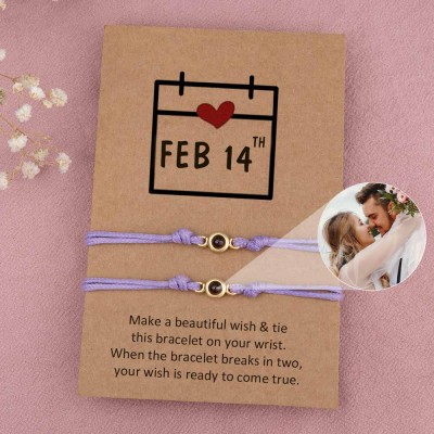 Personalised Memorial Photo Projection Bracelet For Couple Wife Christmas Valentine's Day Gift
