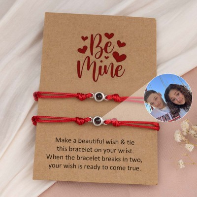 Personalised Photo Projection Bracelet For Couple Wife Christmas Valentine's Day Gift