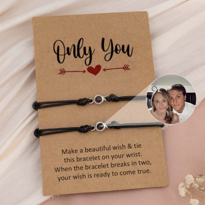 Personalised Photo Projection Bracelet For Couple Wife Christmas Valentine's Day Gift