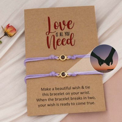 Personalised Photo Projection Bracelet For Couple Wife Christmas Valentine's Day Gift