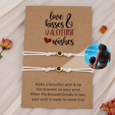 Personalised Memorial Photo Projection Bracelet For Couple Wife Christmas Valentine's Day Gift