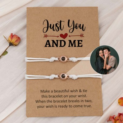 Personalised Memorial Photo Projection Bracelet For Couple Wife Christmas Valentine's Day Gift