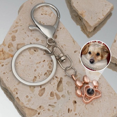 Personalised Photo Projection Keychain For Dog Pet Lovers