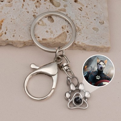 Personalised Photo Projection Keychain For Dog Pet Lovers